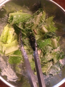 I also made a Caesar salad to go along with the meal, which clearly got very little photographic attention.