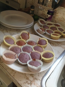 Pre-frosting cupcakes!